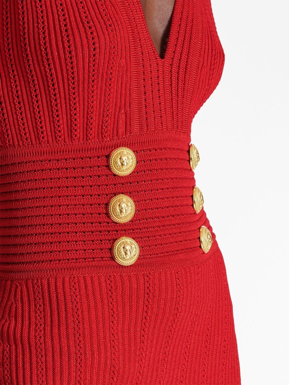 V-neck knitted dress - 6