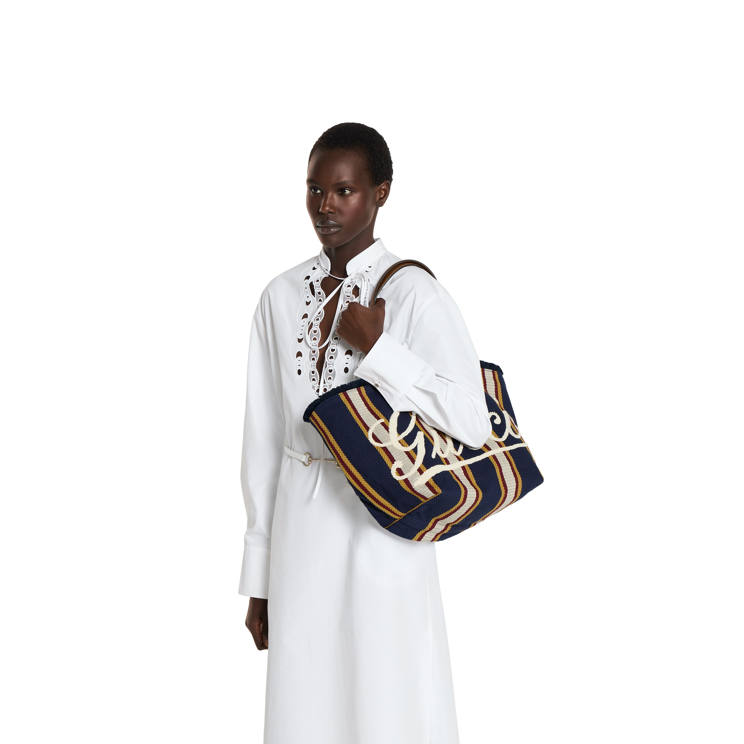 Embroidered medium canvas tote bag - 4