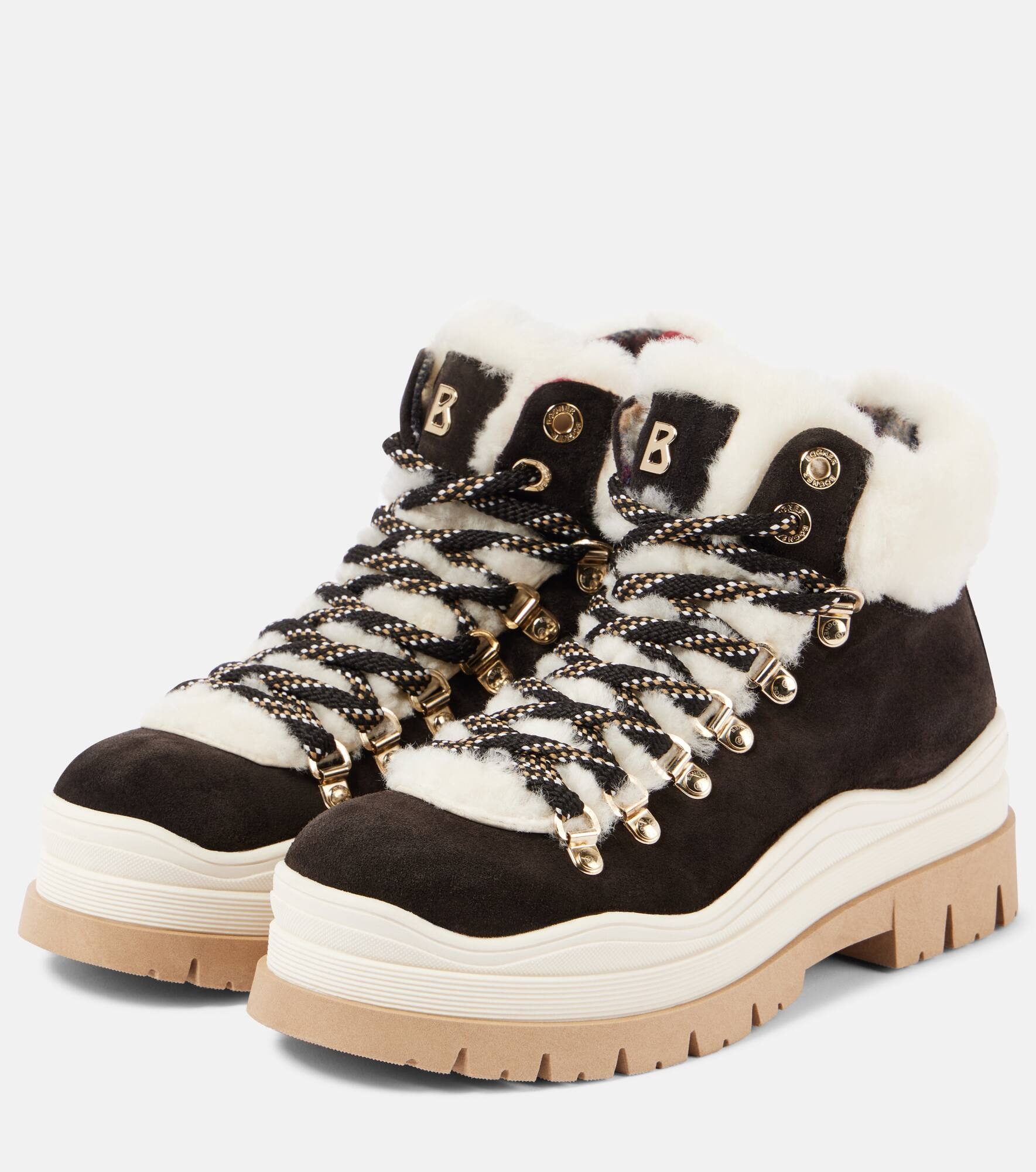 Arosa shearling-lined suede lace-up boots - 4