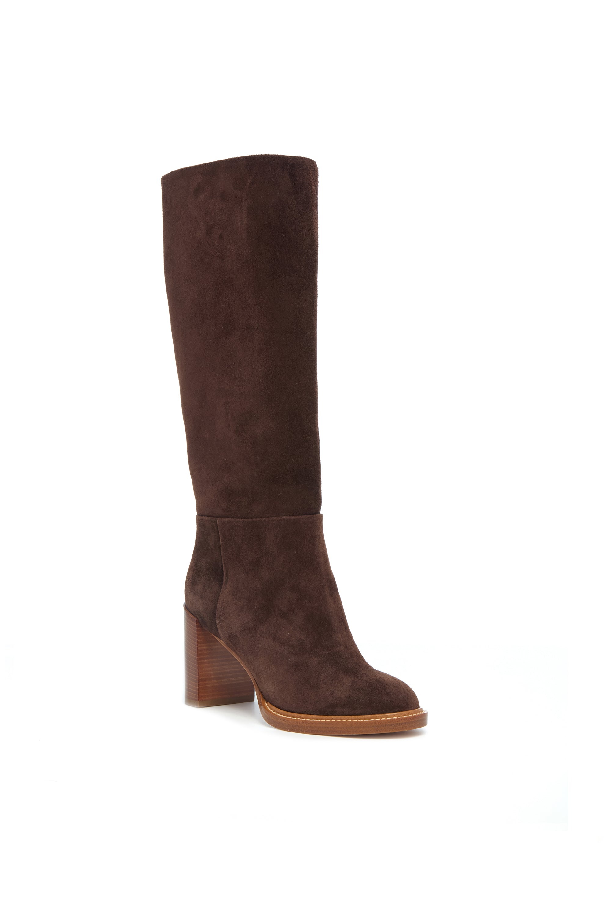 Bocca Tall Boot in Chocolate Suede - 2