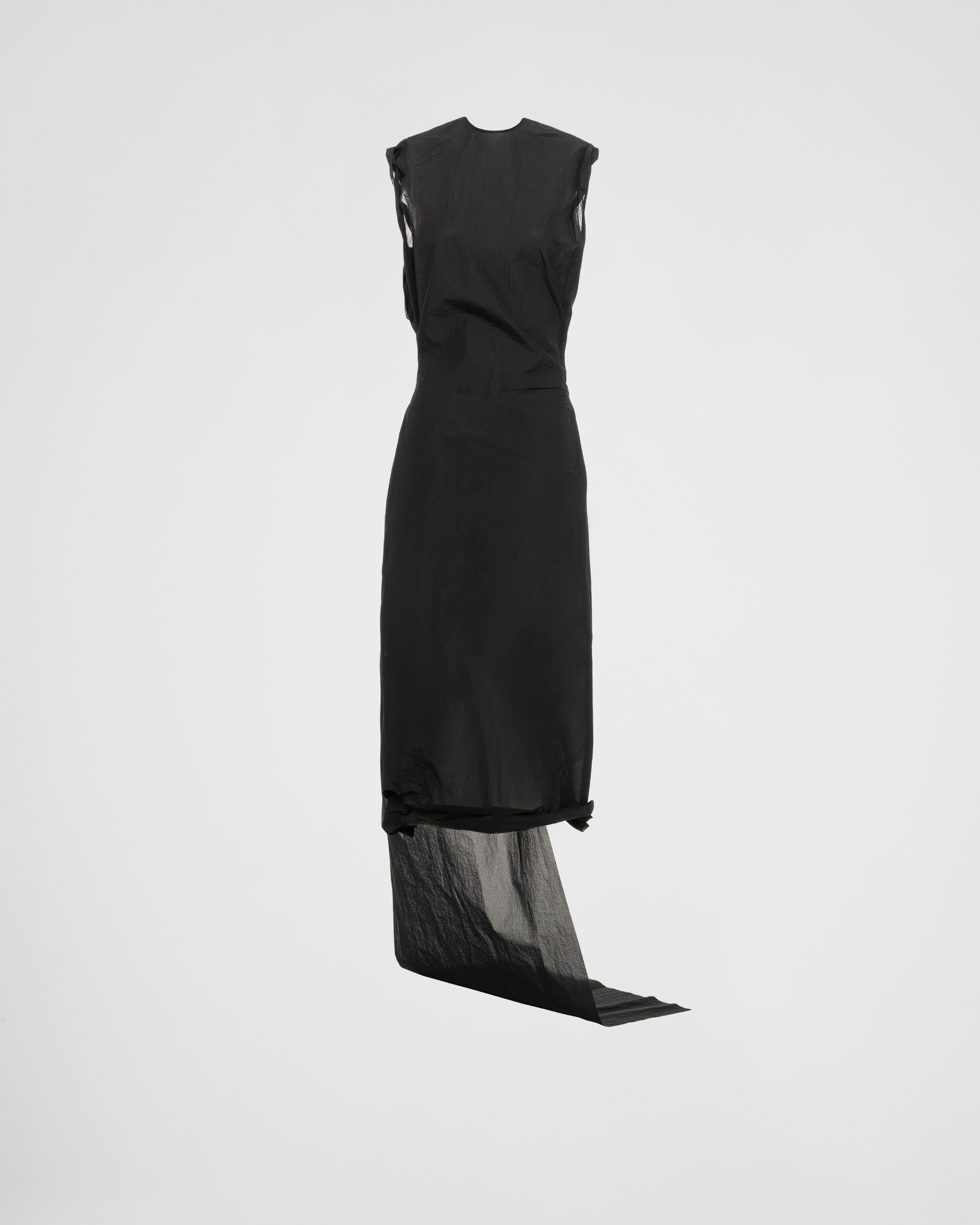 Nylon crepe dress with appliqué - 1