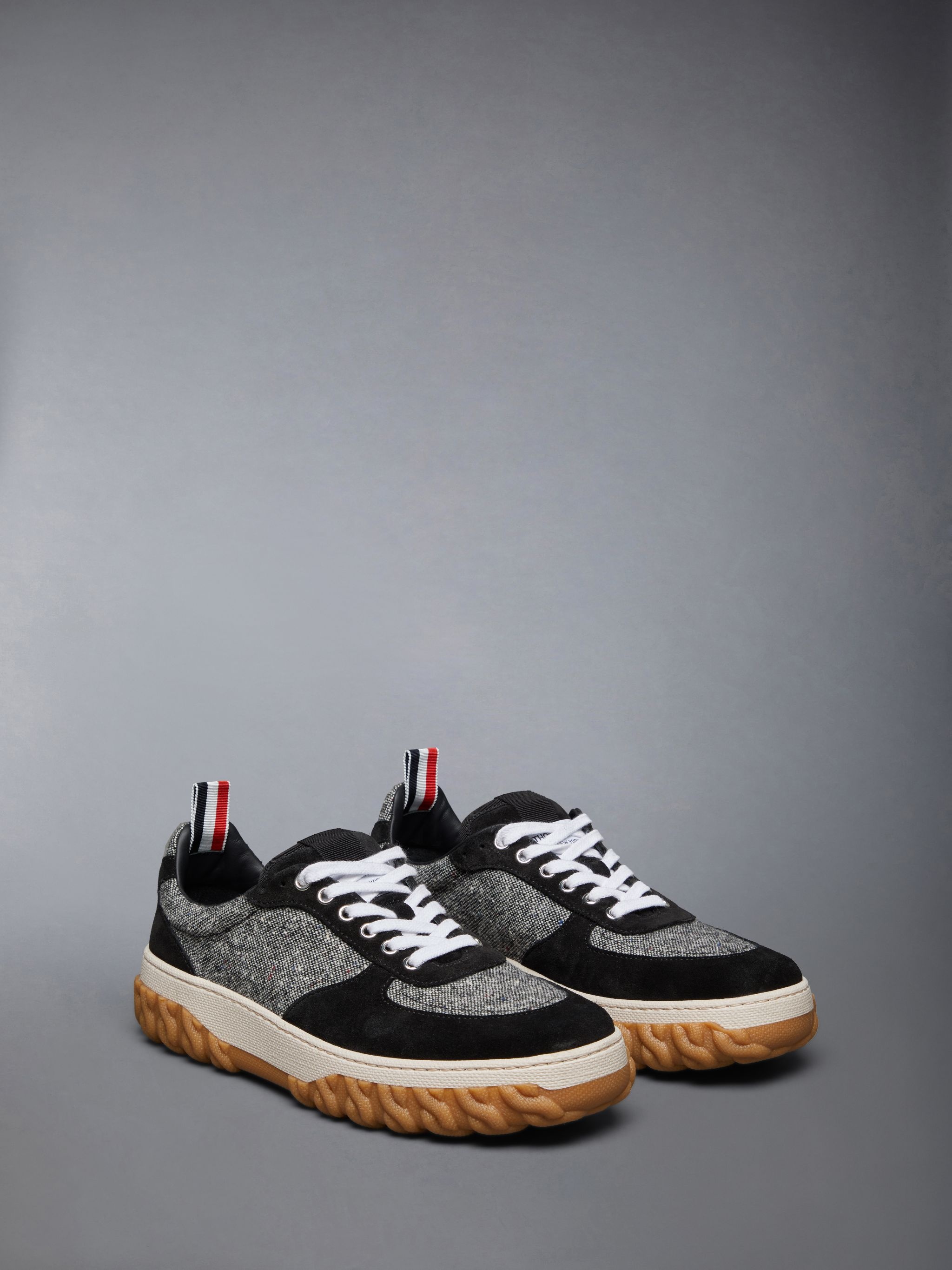 Donegal Tweed Cable Knit Sole Letterman Trainer - 2