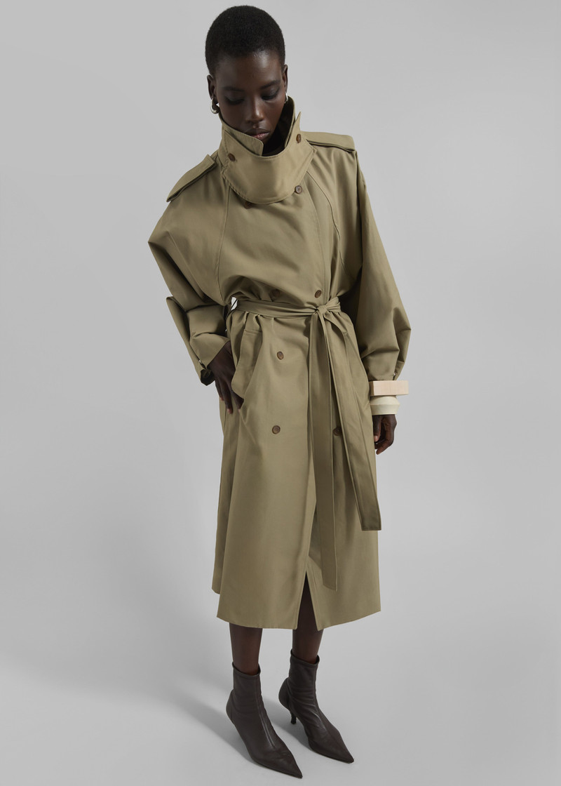 Davos Trench Coat - Pale Olive 1