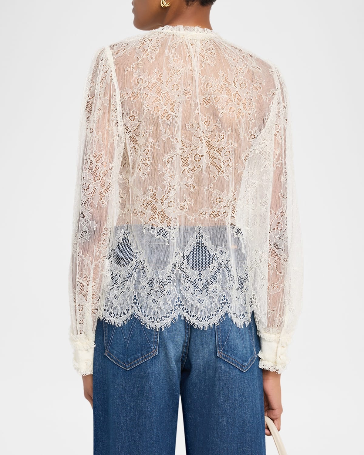 Iliana Lace Neck-Tie Blouse - 3