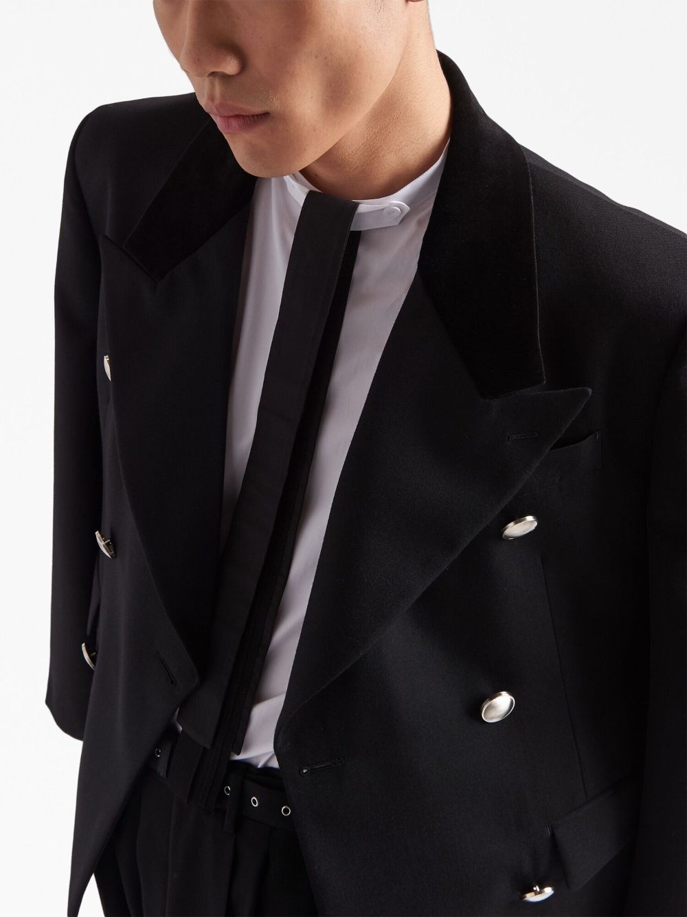 double-breasted wool blazer - 4