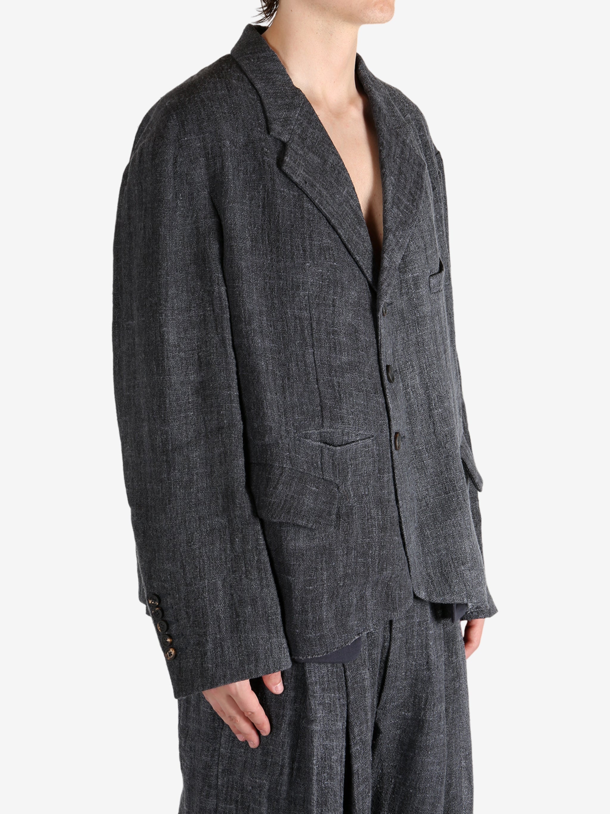 ZIGGY CHEN - Men Cropped 3 Button Blazer - 2