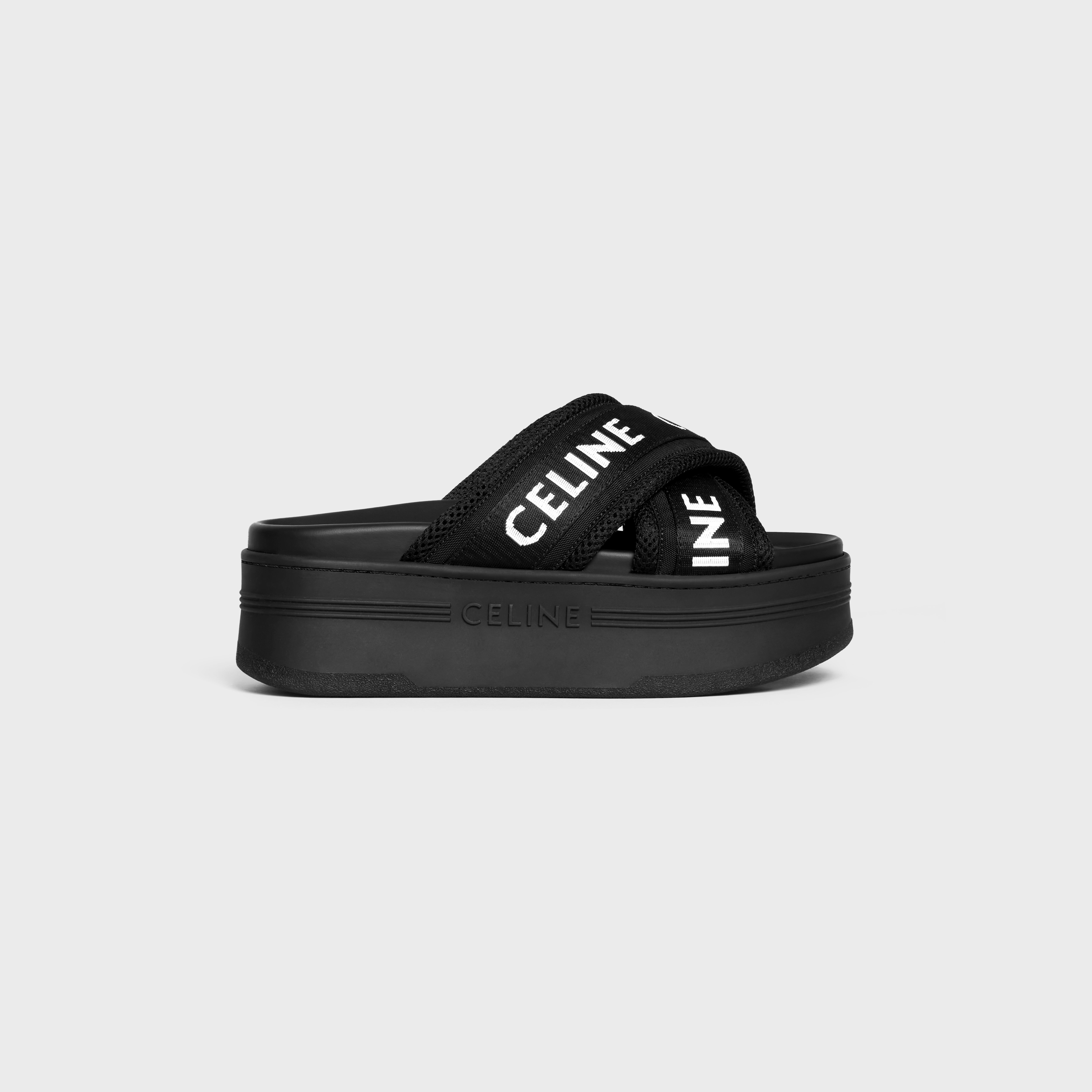CELINE CELINE BLOCK SLIDE in MESH & TEXTILE | REVERSIBLE