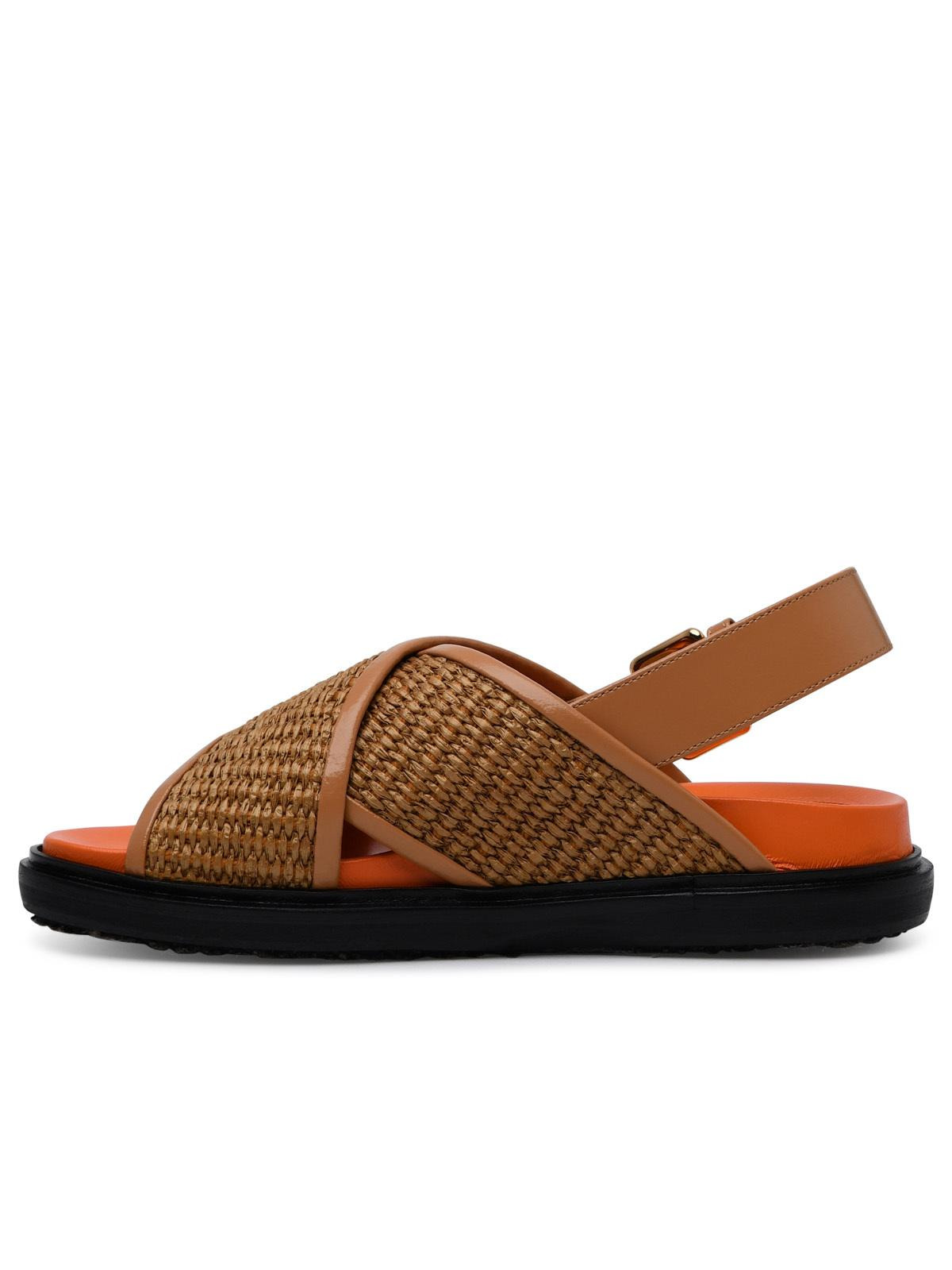 Marni Brown Raffia Blend Fussbett Sandals Women - 3