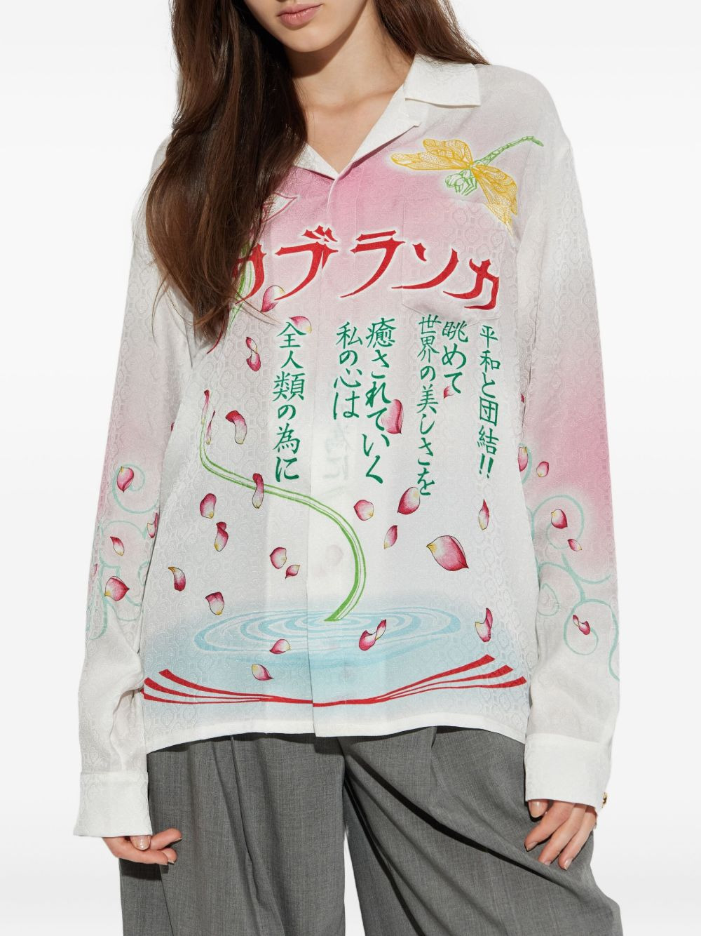 printed silk shirt - 3