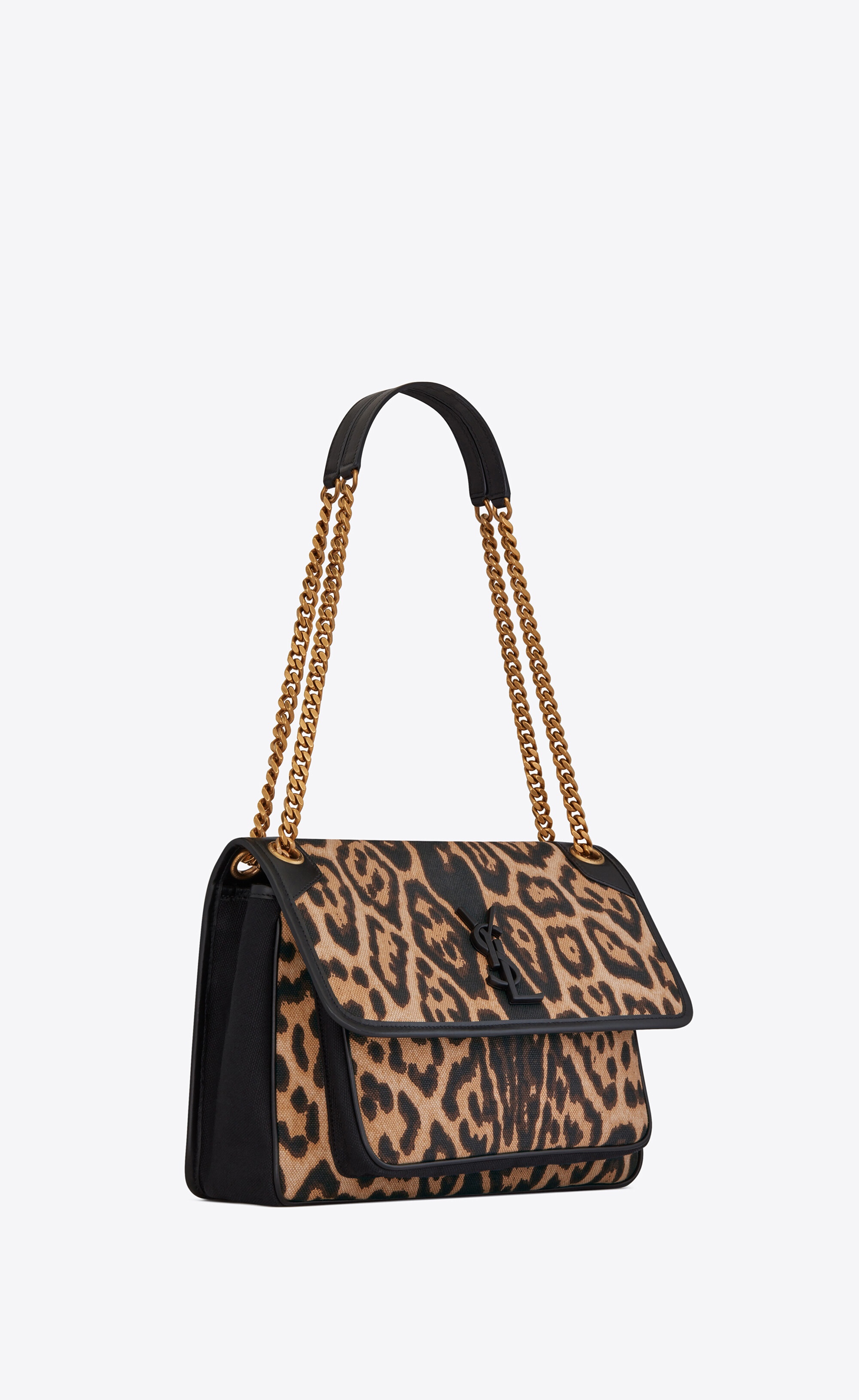 niki medium in leopard-print canvas and smooth leather - 6