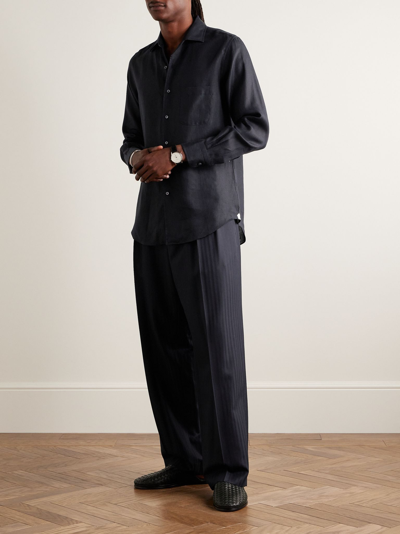 André Arizona Linen Shirt Navy - 2