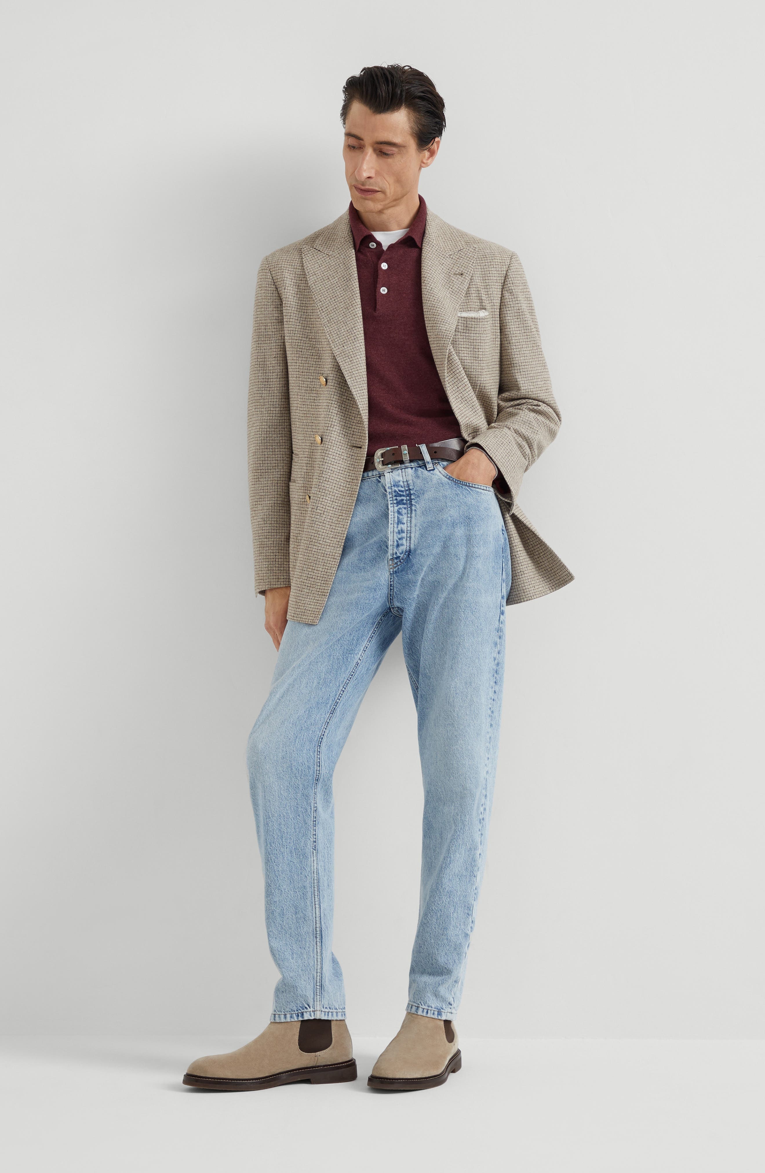 Brunello Cucinelli Polo-style sweater in Amaranth at Nordstrom - 6