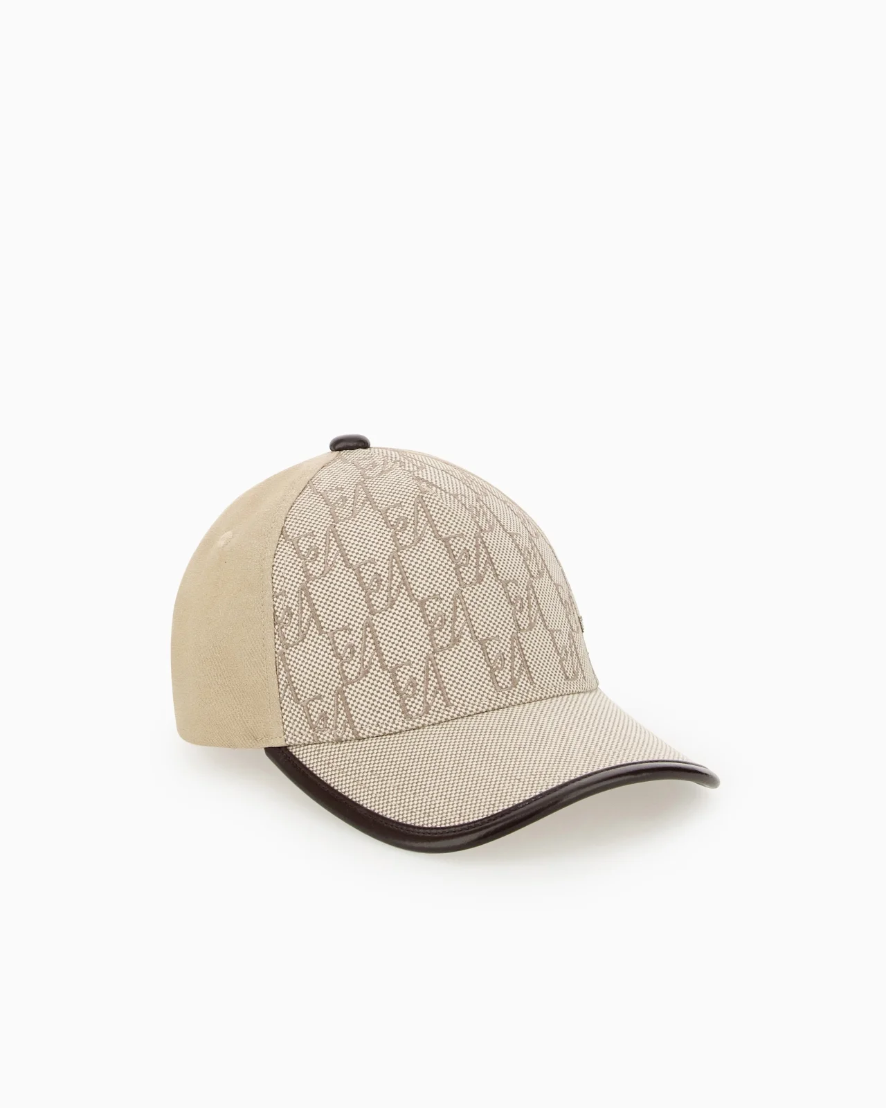 BASEBALL HAT WITH A MONOGRAM PATTERN AND ADJUSTABLE STRAP - 1