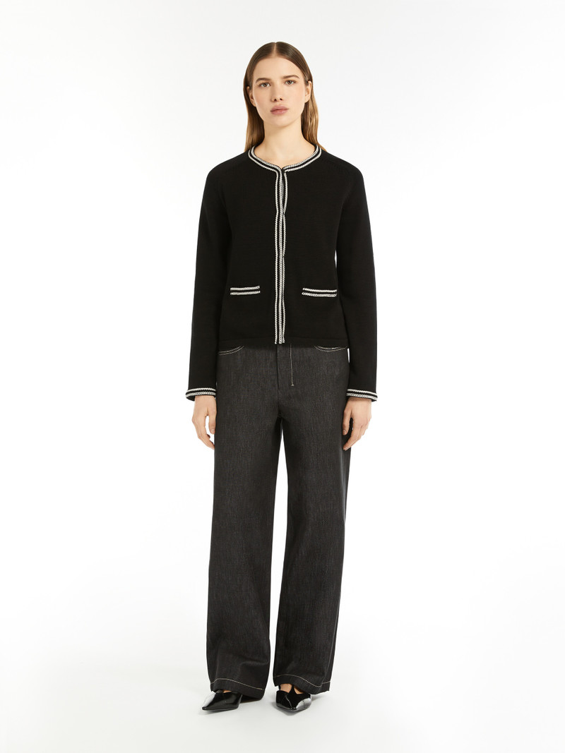 'S Max Mara BALCO Denim-look cotton trousers outlook