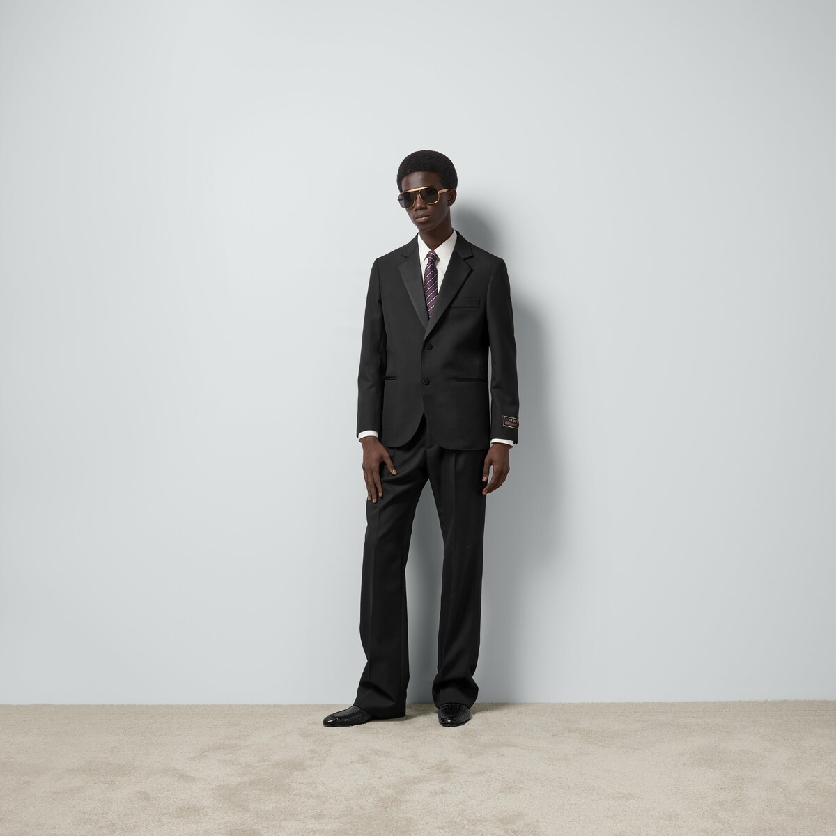Wool twill jacket with Interlocking G - 2