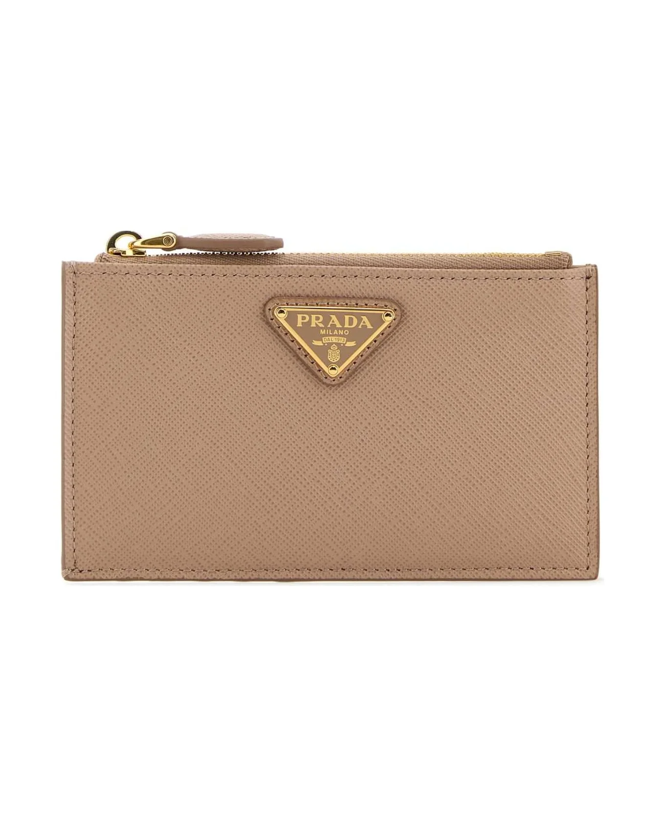 Powder Pink Leather Card Holder - 1