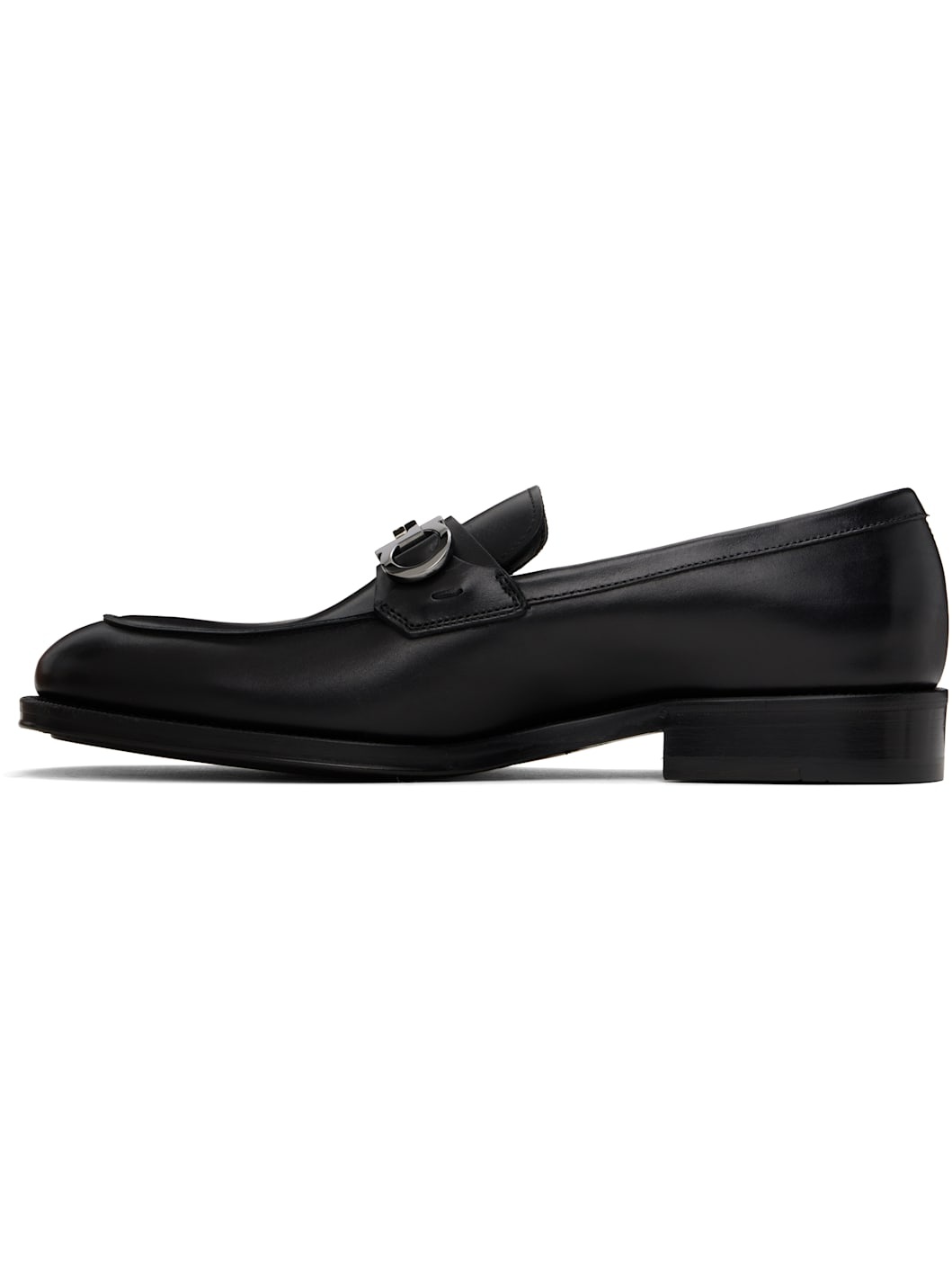 Black Gancini Ornament Loafers - 3