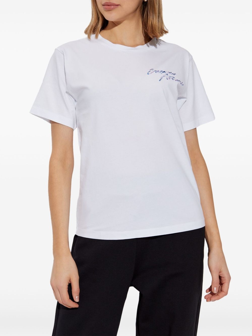 logo-embroidered T-shirt - 3