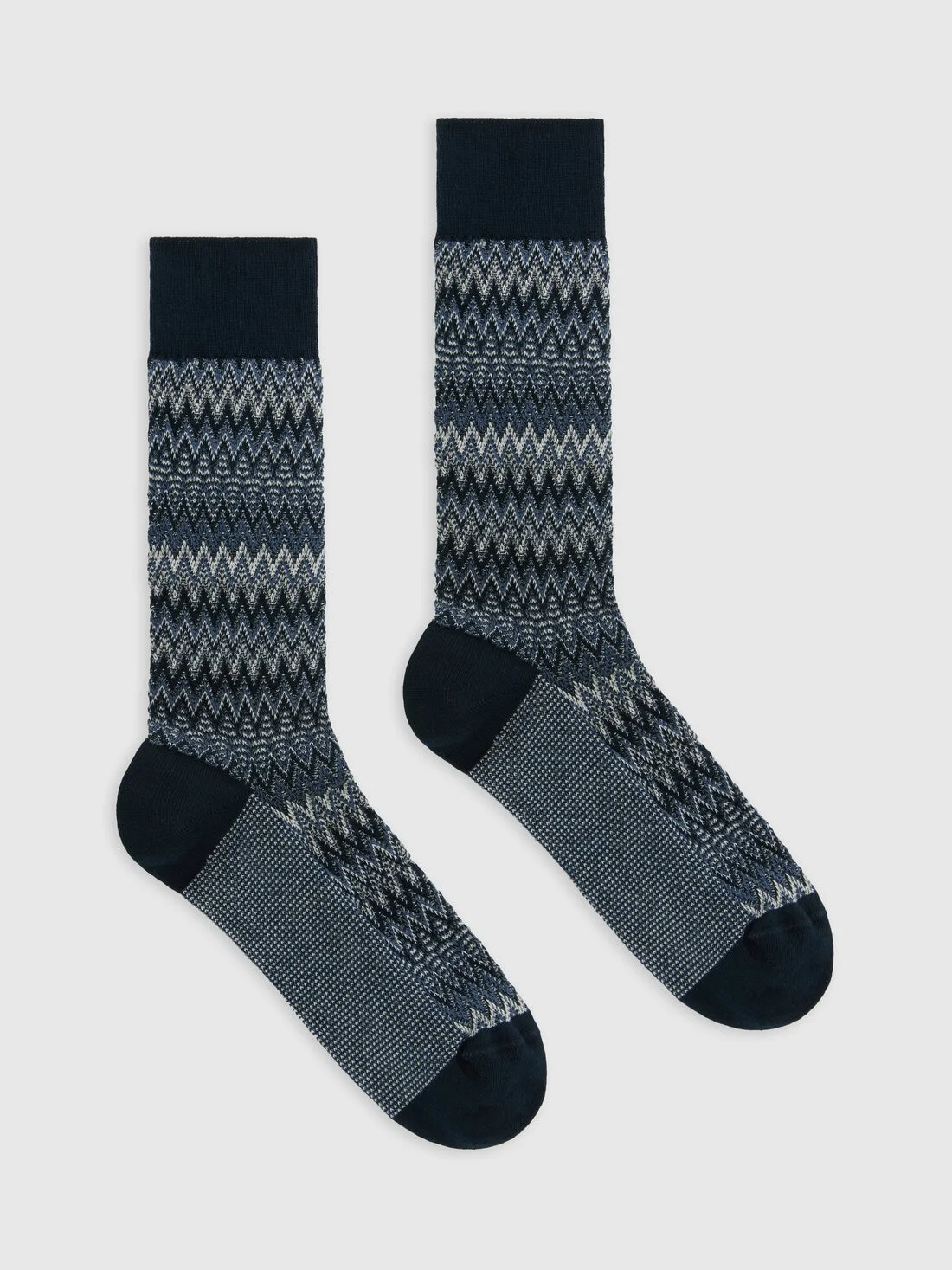 Zig zag cotton-blend ankle socks - 1