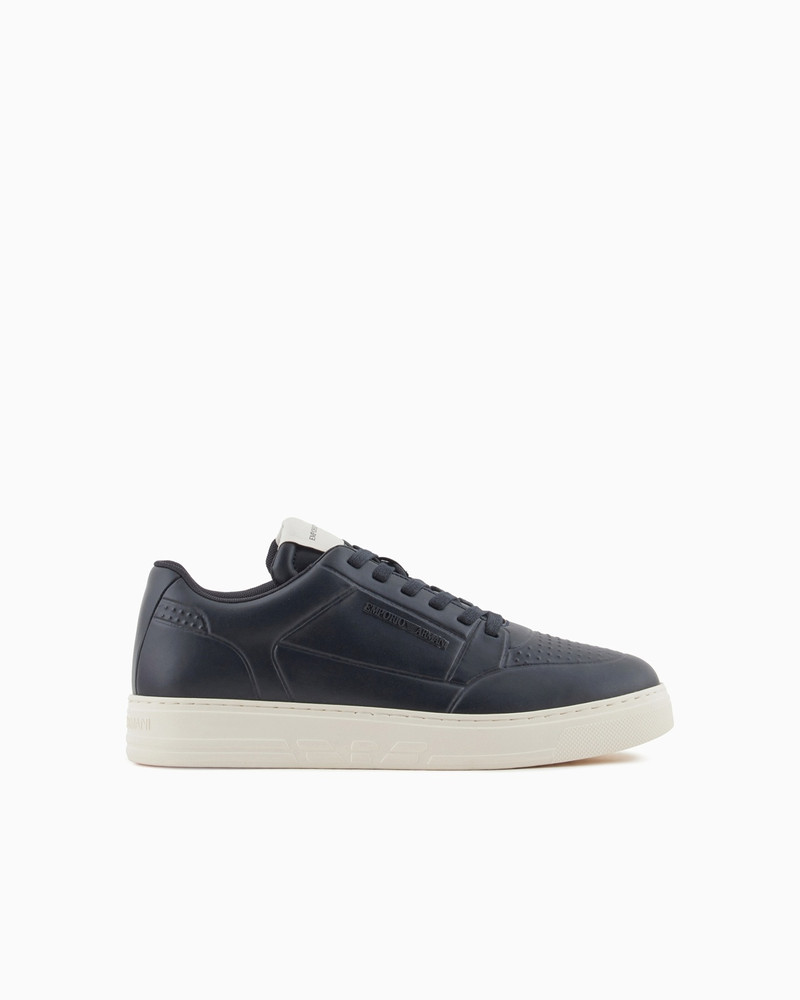 LEATHER SNEAKERS WITH SIDE LOGO - 1
