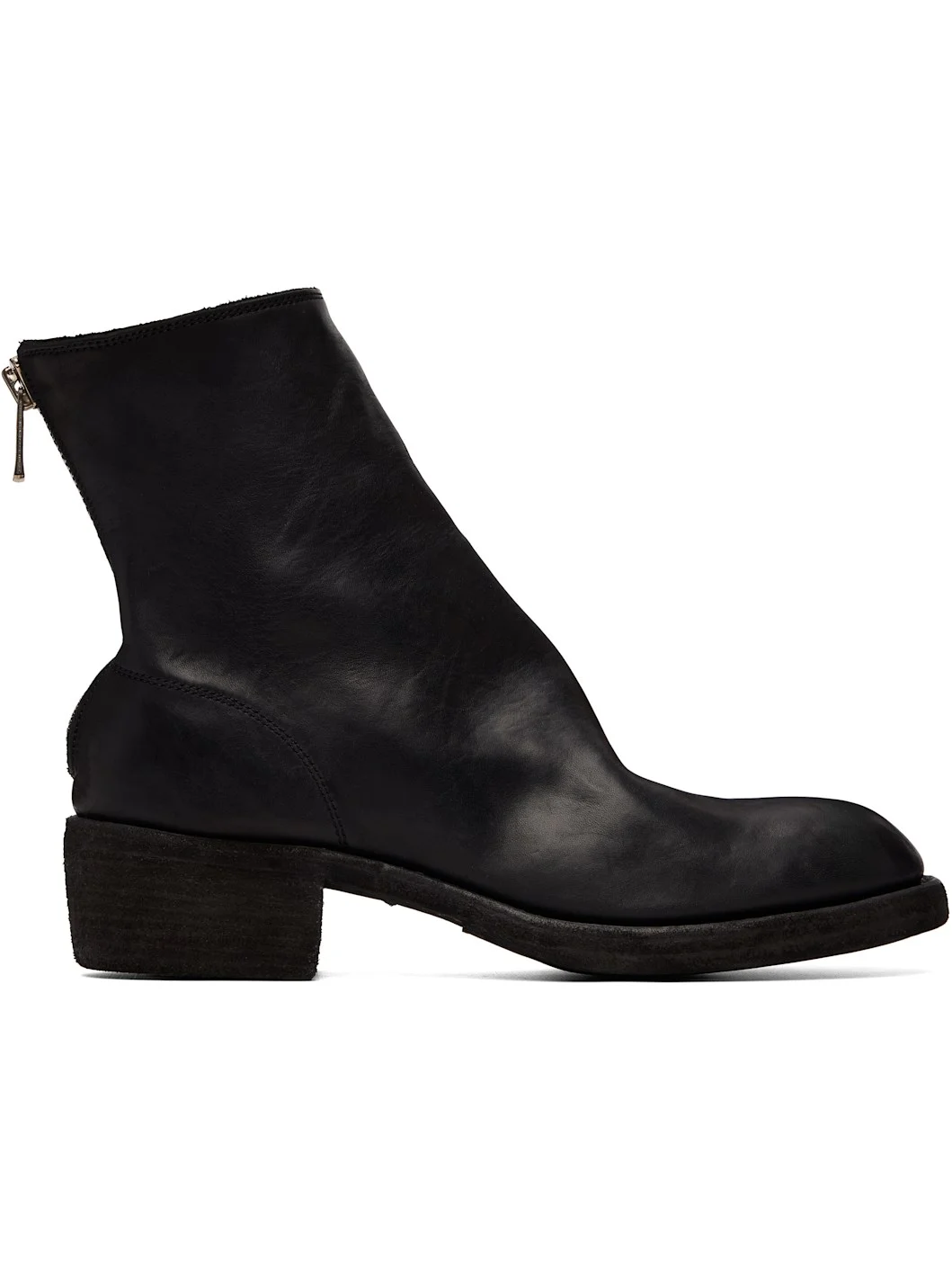 Black Back Zip Boots - 1