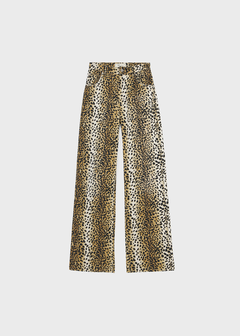 BOY FIT PANTS IN ANIMALIER PRINT BULL COTTON 1
