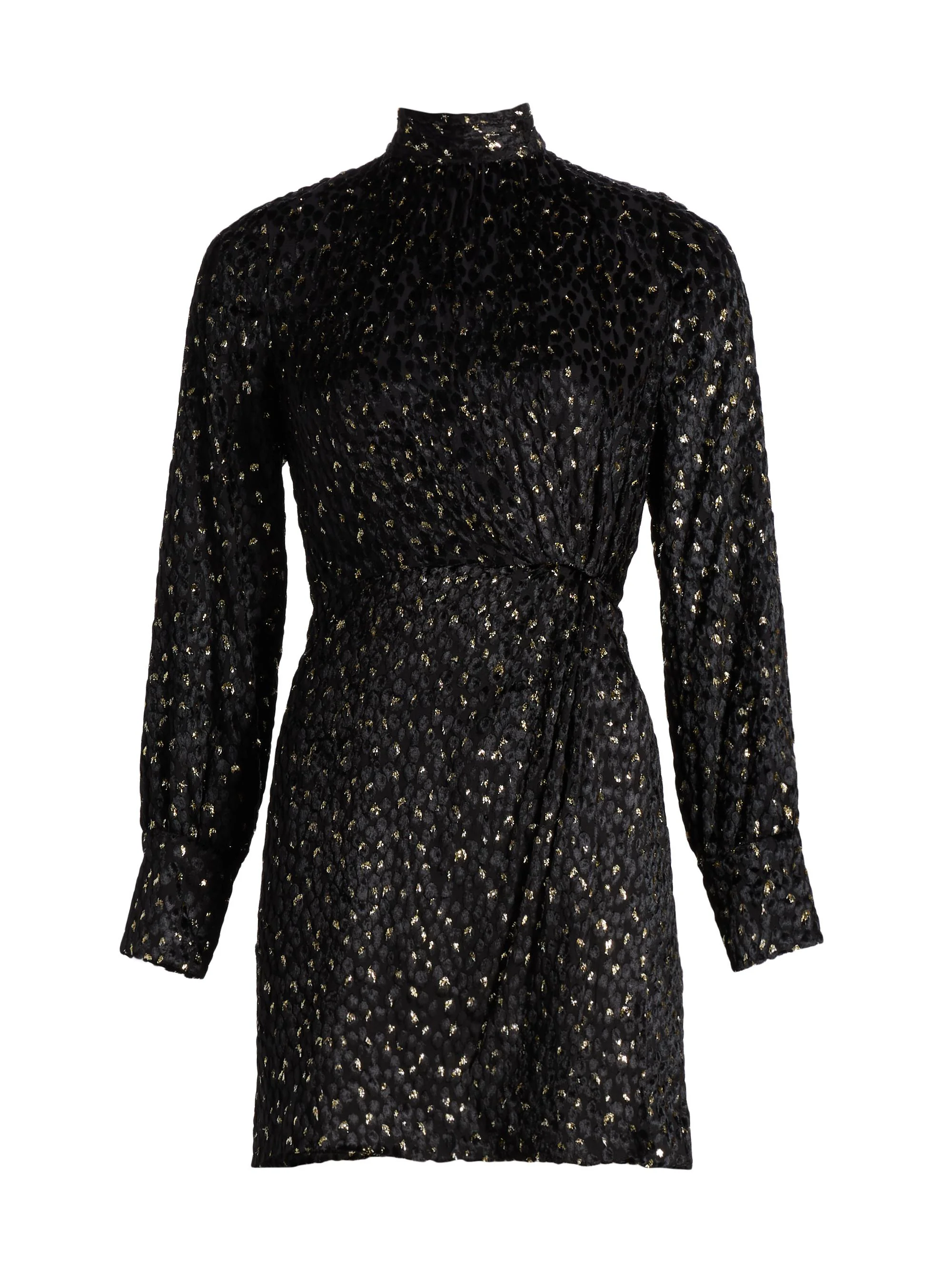 Women's Daphne Velvet & Metallic Clip-Dot Minidress - Black Multi - 1