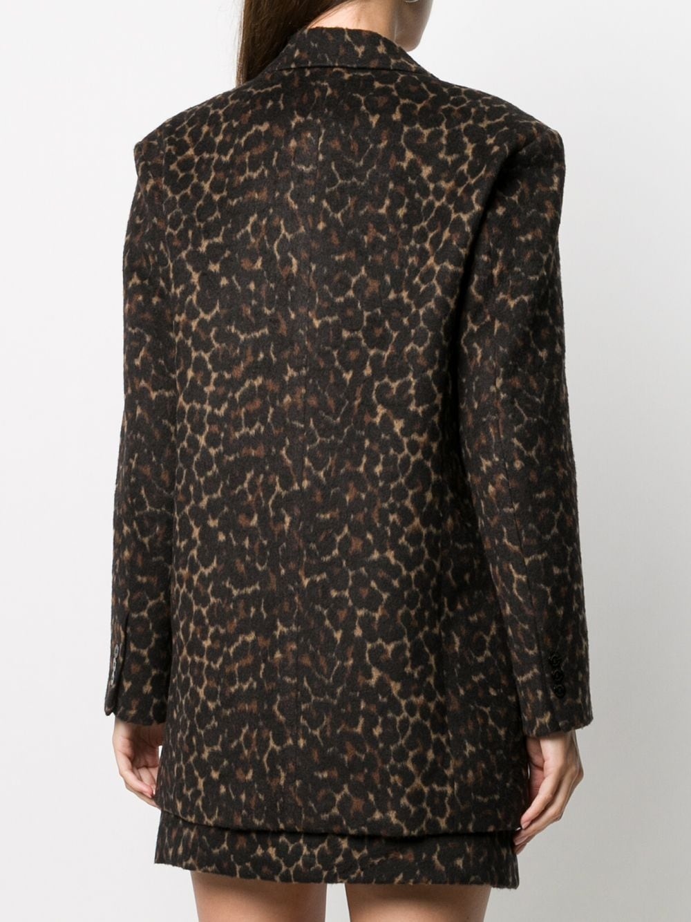 single-breasted leopard blazer - 4