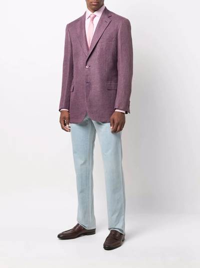 Brioni single-breasted linen-blend blazer outlook