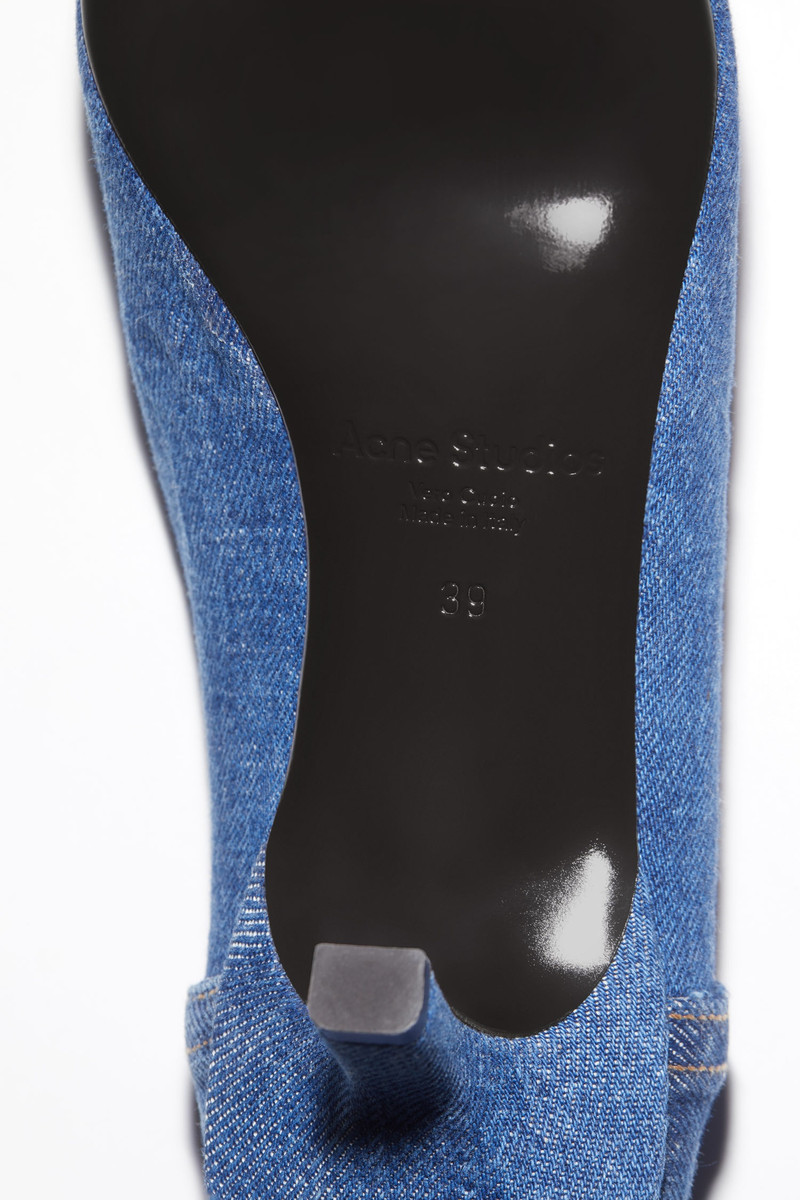 Pointed denim pumps - Denim blue 6