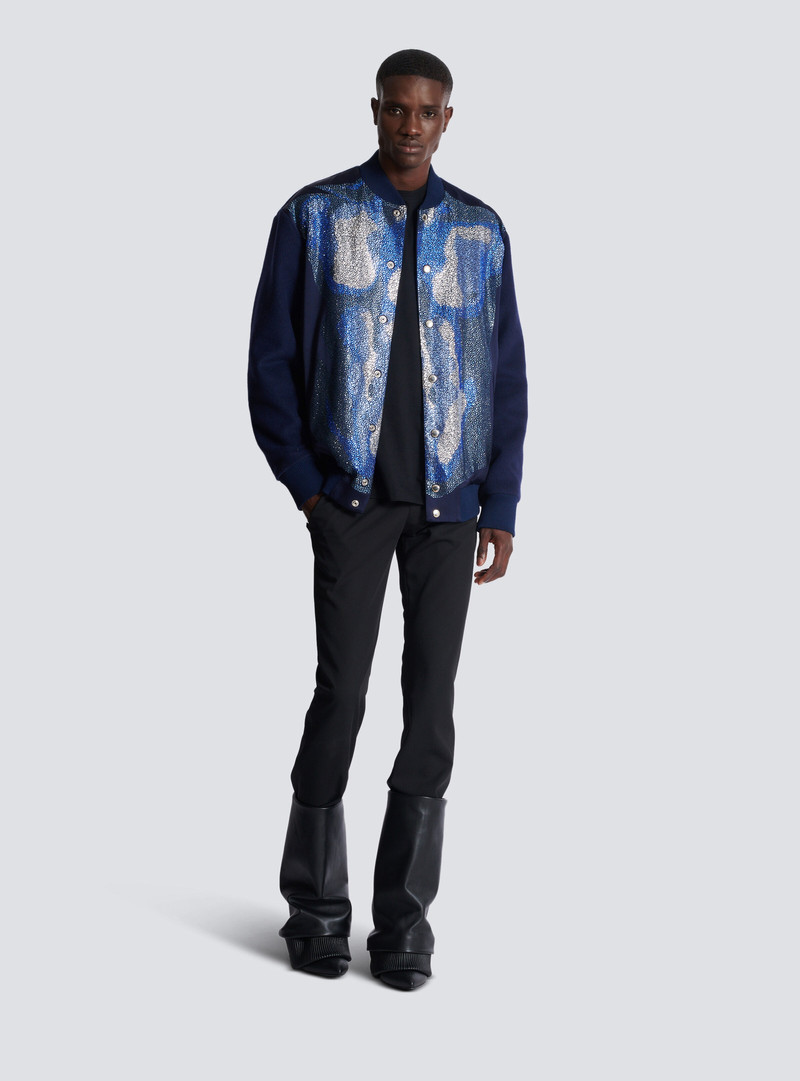 Balmain Bomber jacket with rhinestone torso outlook