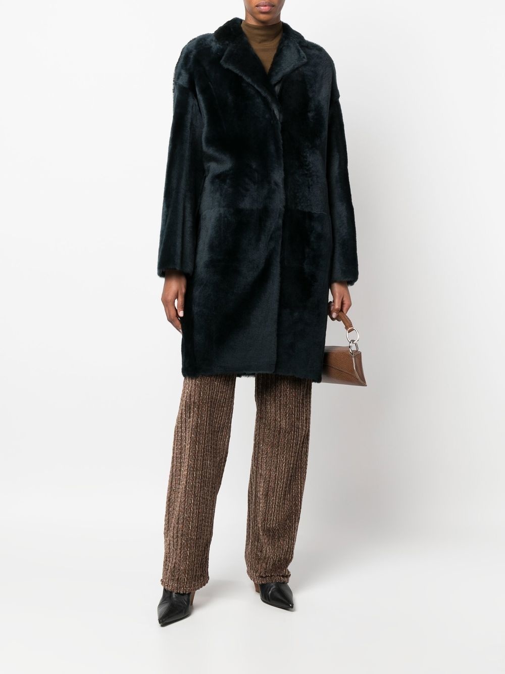 oversized shearling coat - 2