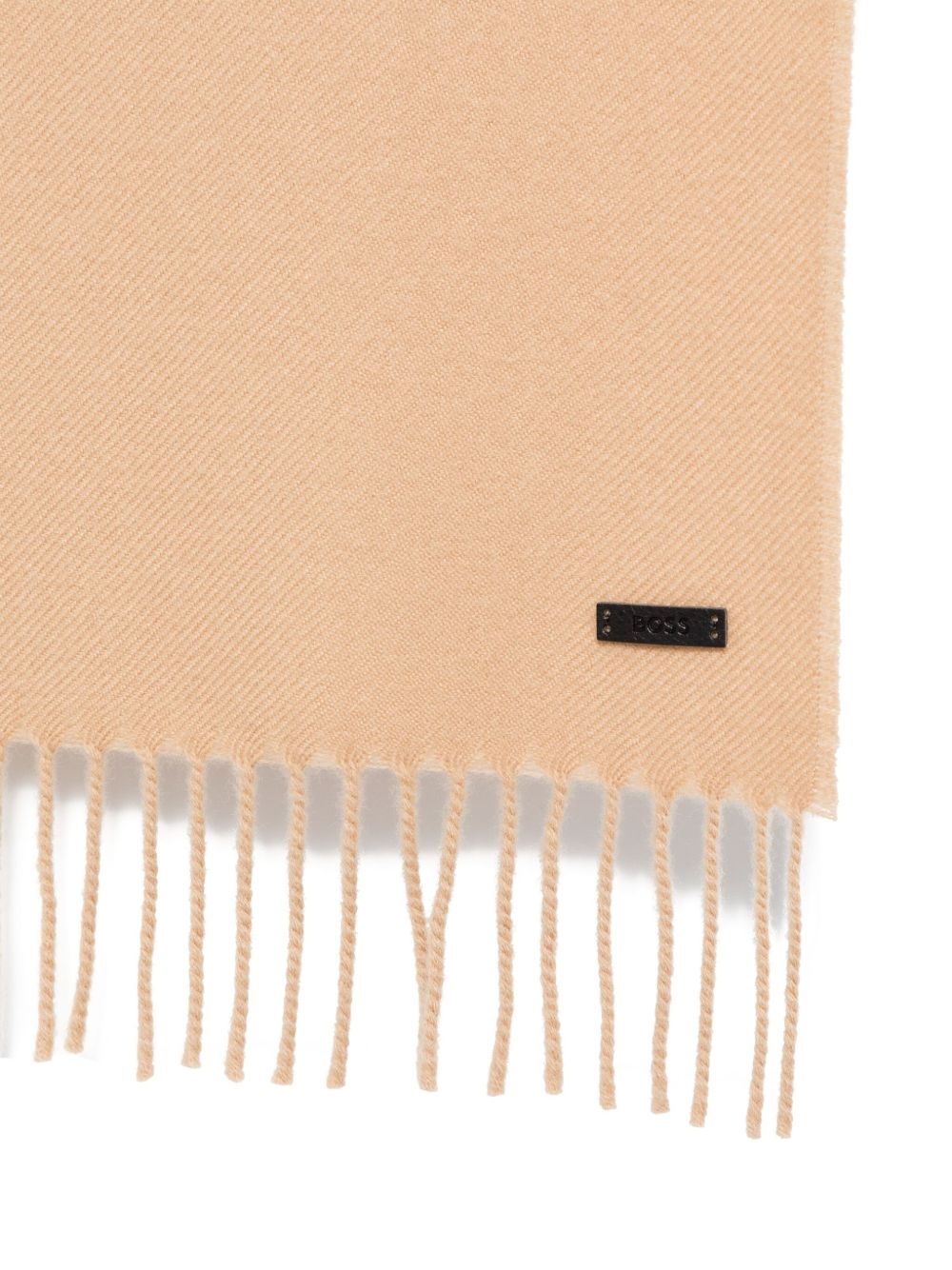 logo-patch fringed scarf - 2
