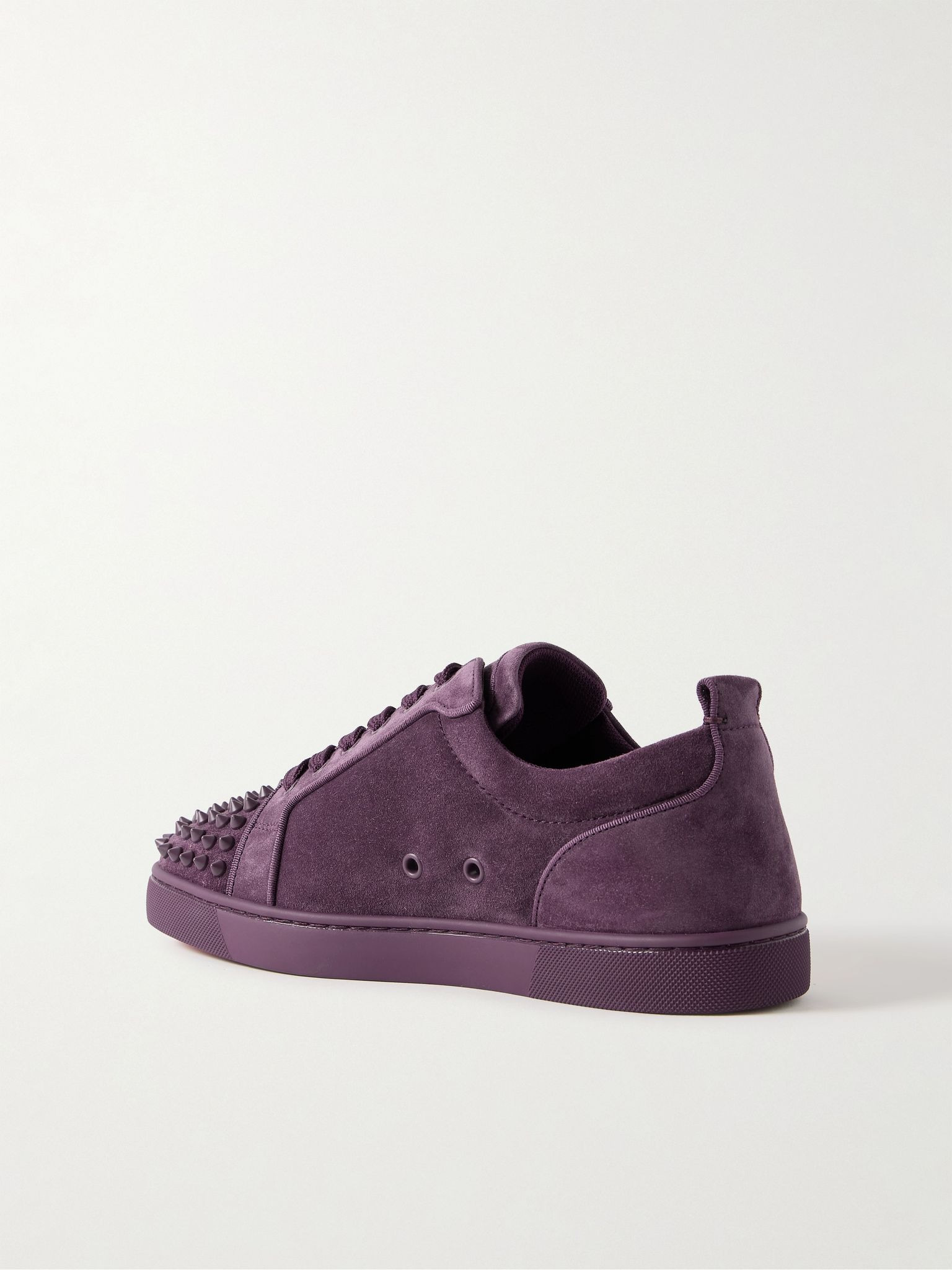 Louis Junior Spikes Cap-Toe Suede Sneakers Purple - 4