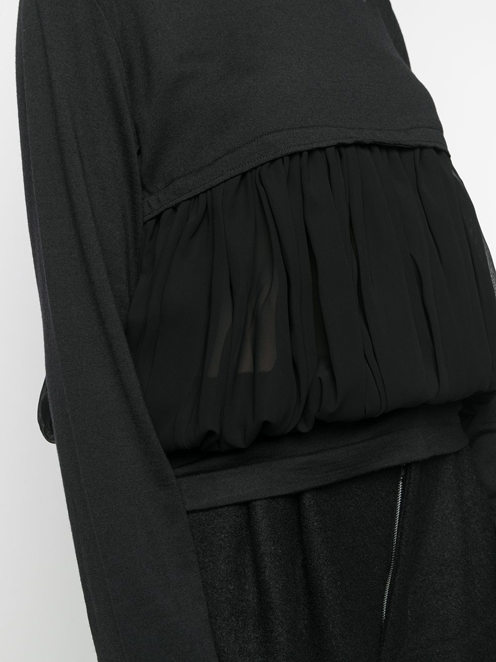 pleated panel long-sleeved T-shirt - 5