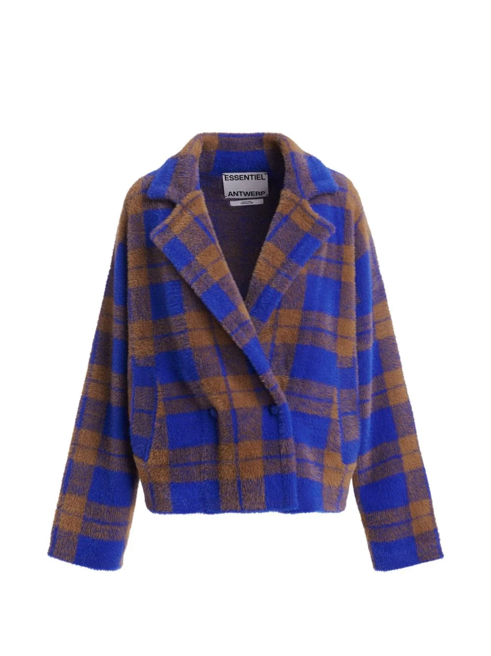 Karreau checked double-breasted cardigan - 1