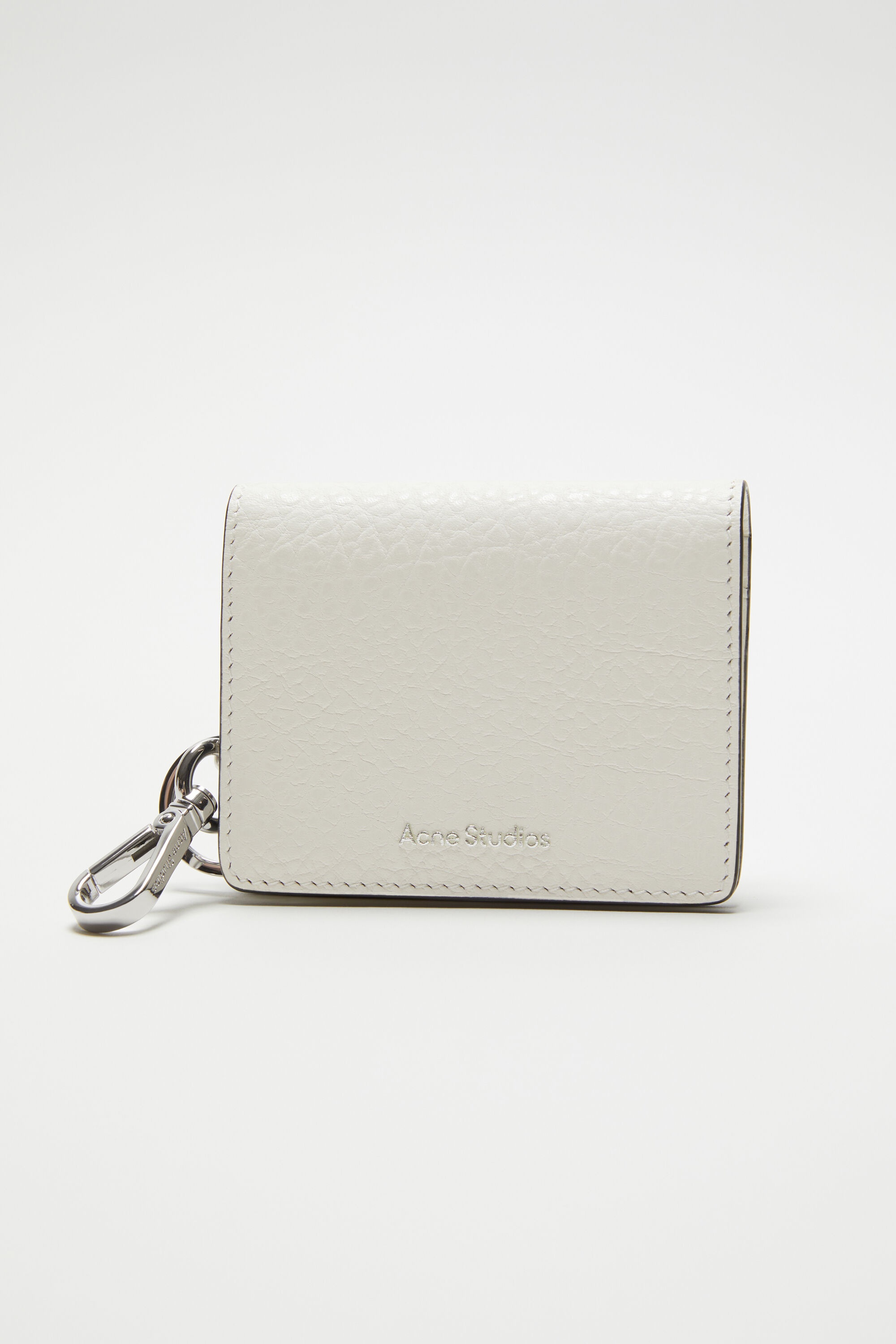 Folded leather wallet - White - 3