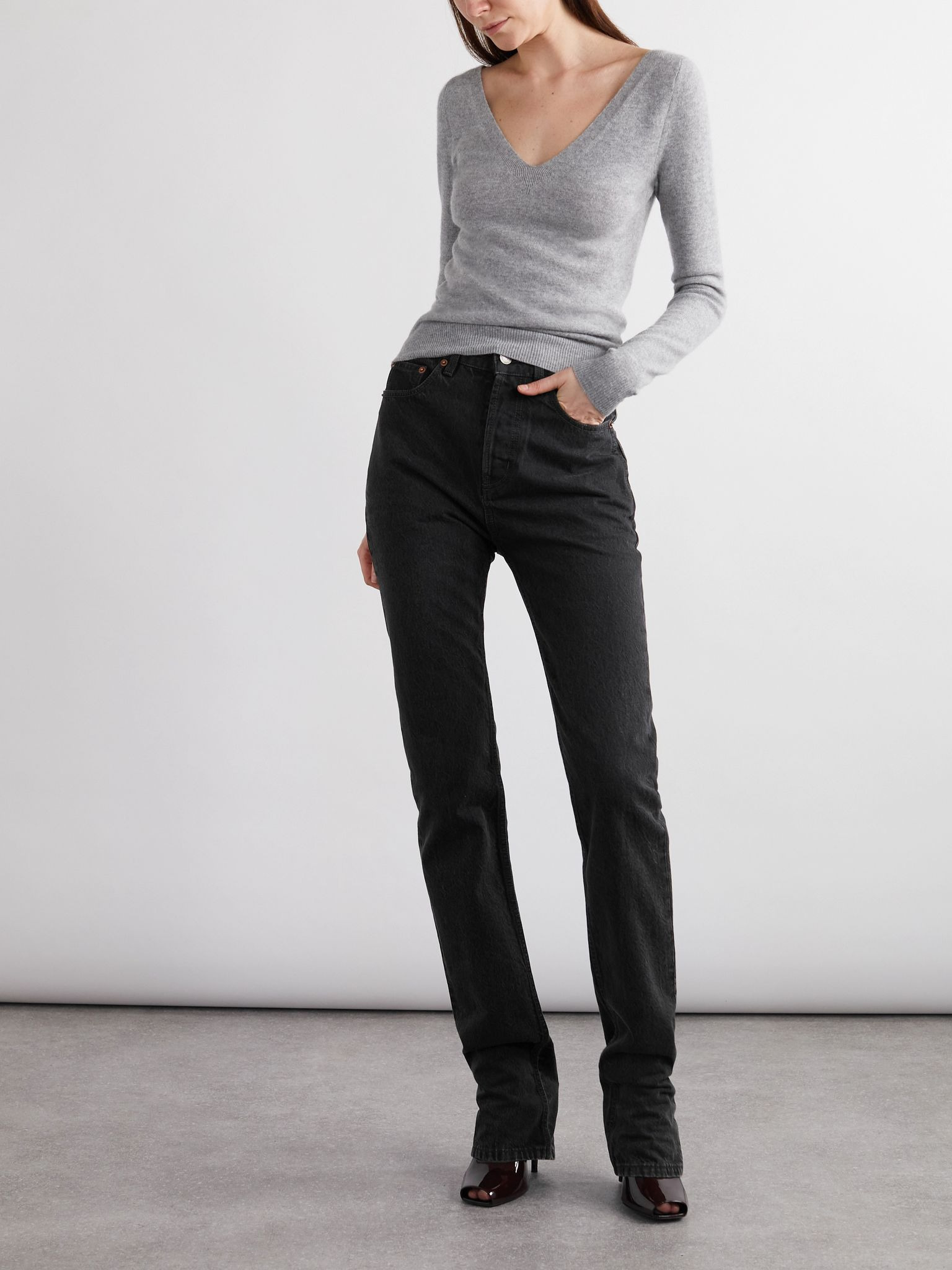 Mid-rise slim-leg jeans Black - 2