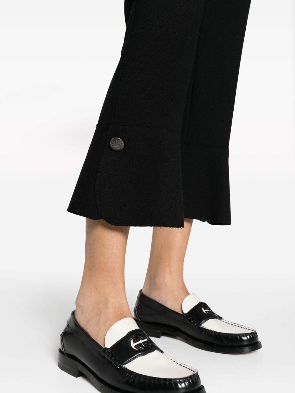 pressed-crease high-waisted trousers - 5