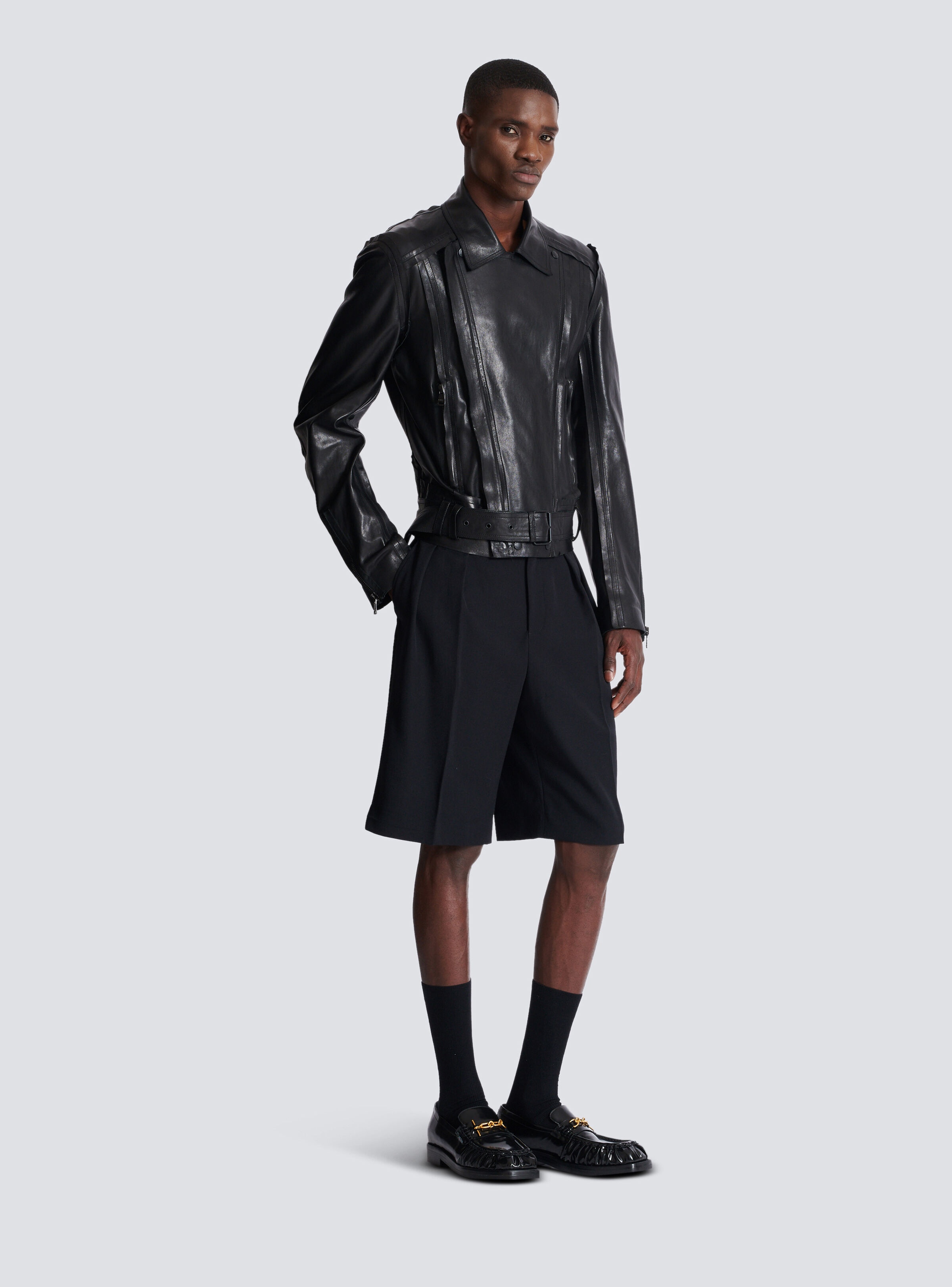 Lightweight lambskin leather biker jacket - 3