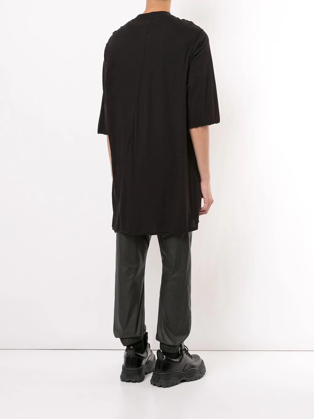 displaced-seam longline T-shirt - 4