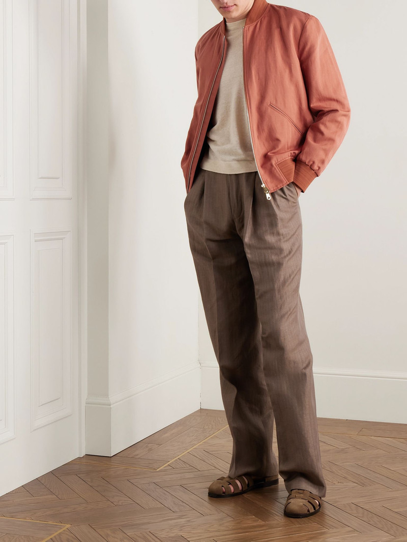 Paul Smith Linen, Cotton and Lyocell-Blend Bomber Jacket Brick outlook