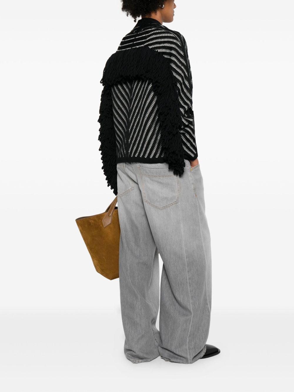 striped wool cardigan - 2