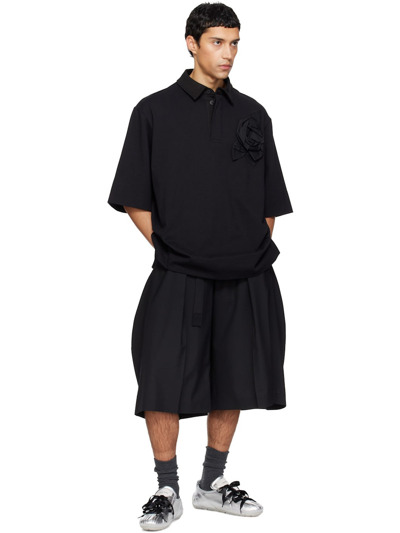 Simone Rocha Black Pressed Rosette Rugby Jersey Polo outlook