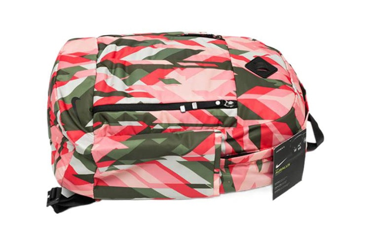 Nike Splicing Colorblock Sports Outdoor Schoolbag Backpack Pink / Military Green / Red BA5242-808 - 5