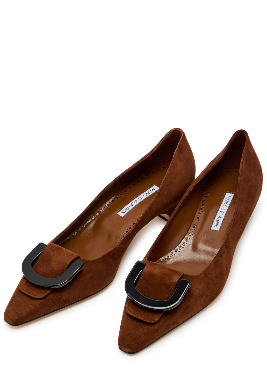 Manolo Blahnik Beti 30 Suede Pumps - 3