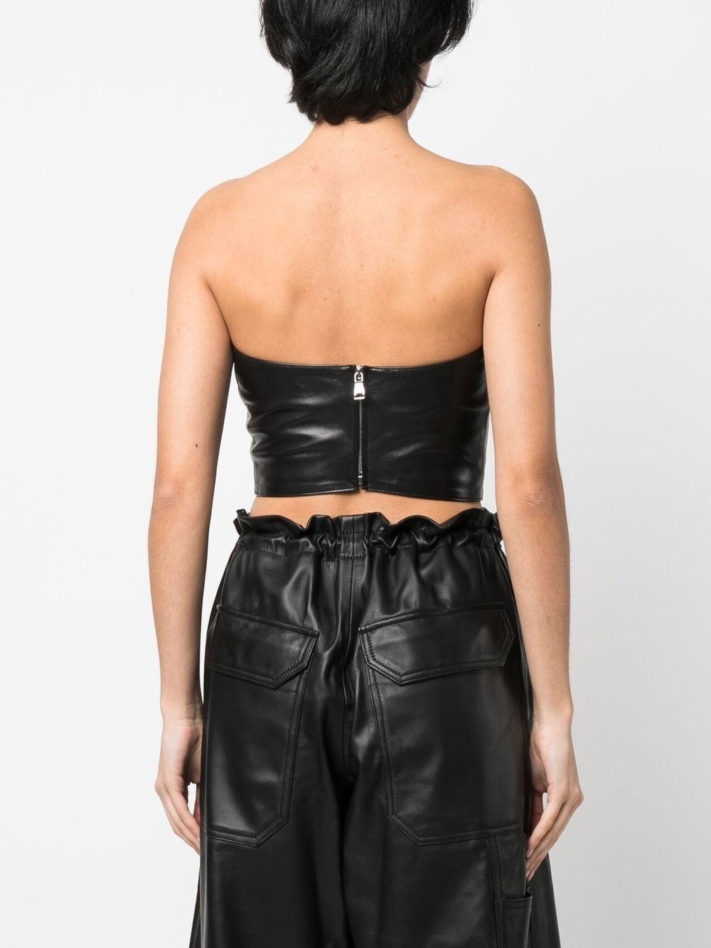 cropped leather top - 4