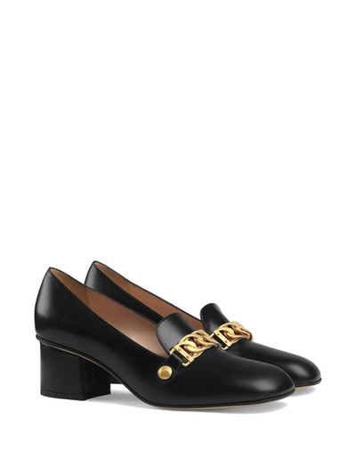 GUCCI Sylvie leather mid-heel pumps outlook