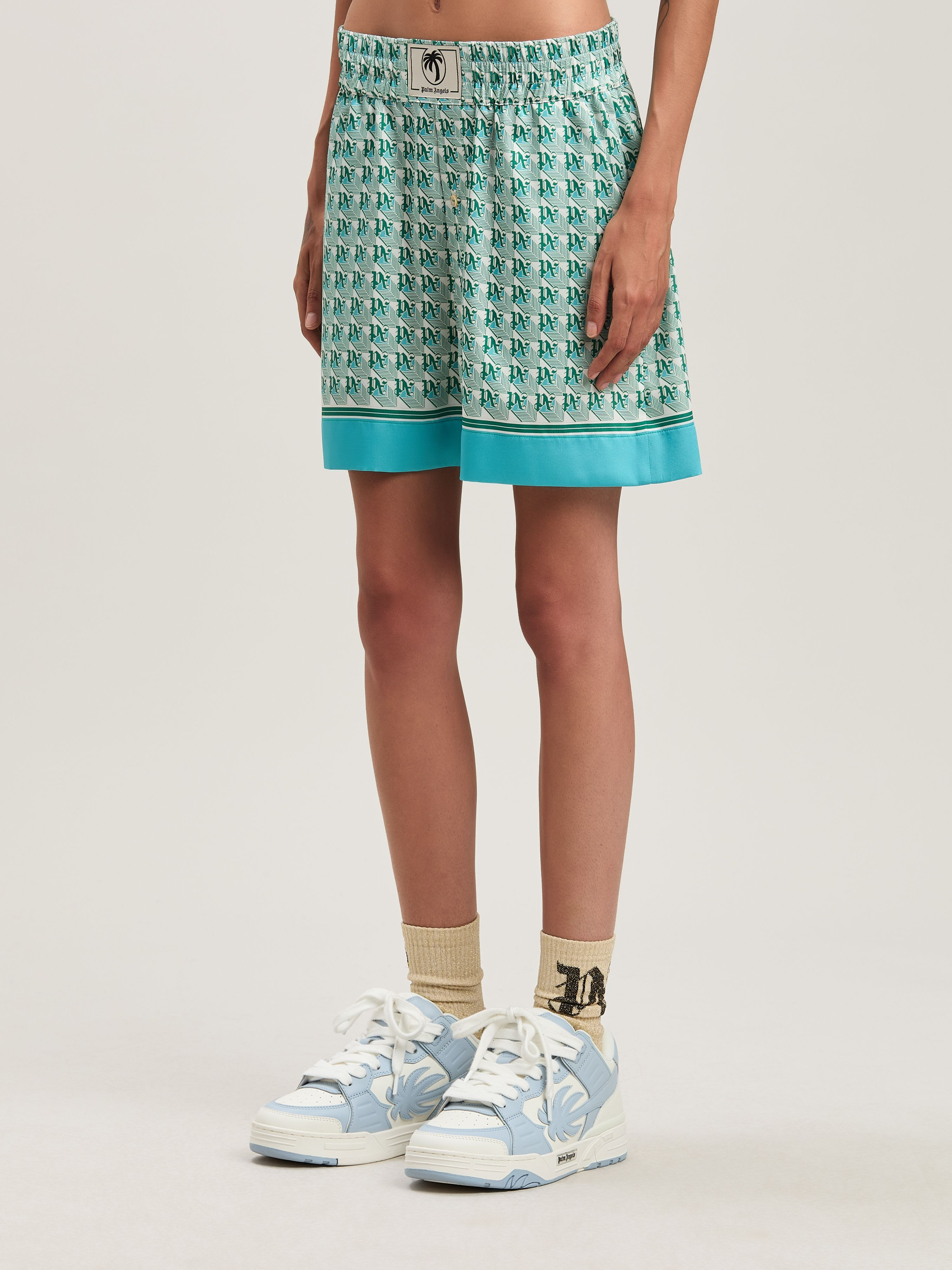 Logo band striped mini skirt - 4