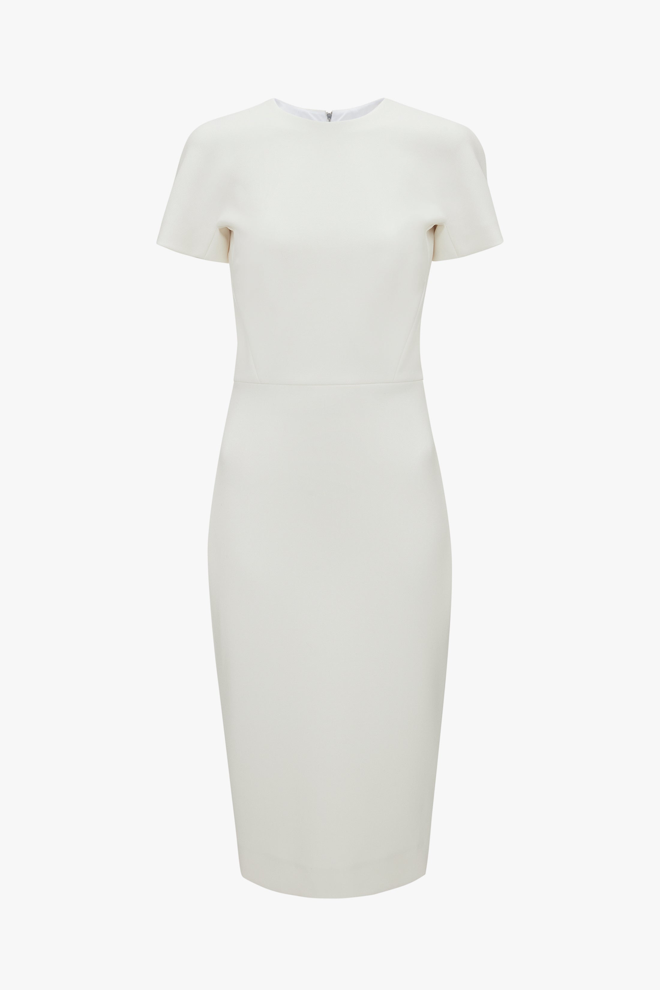 Fitted T-shirt Dress In Ivory - 1